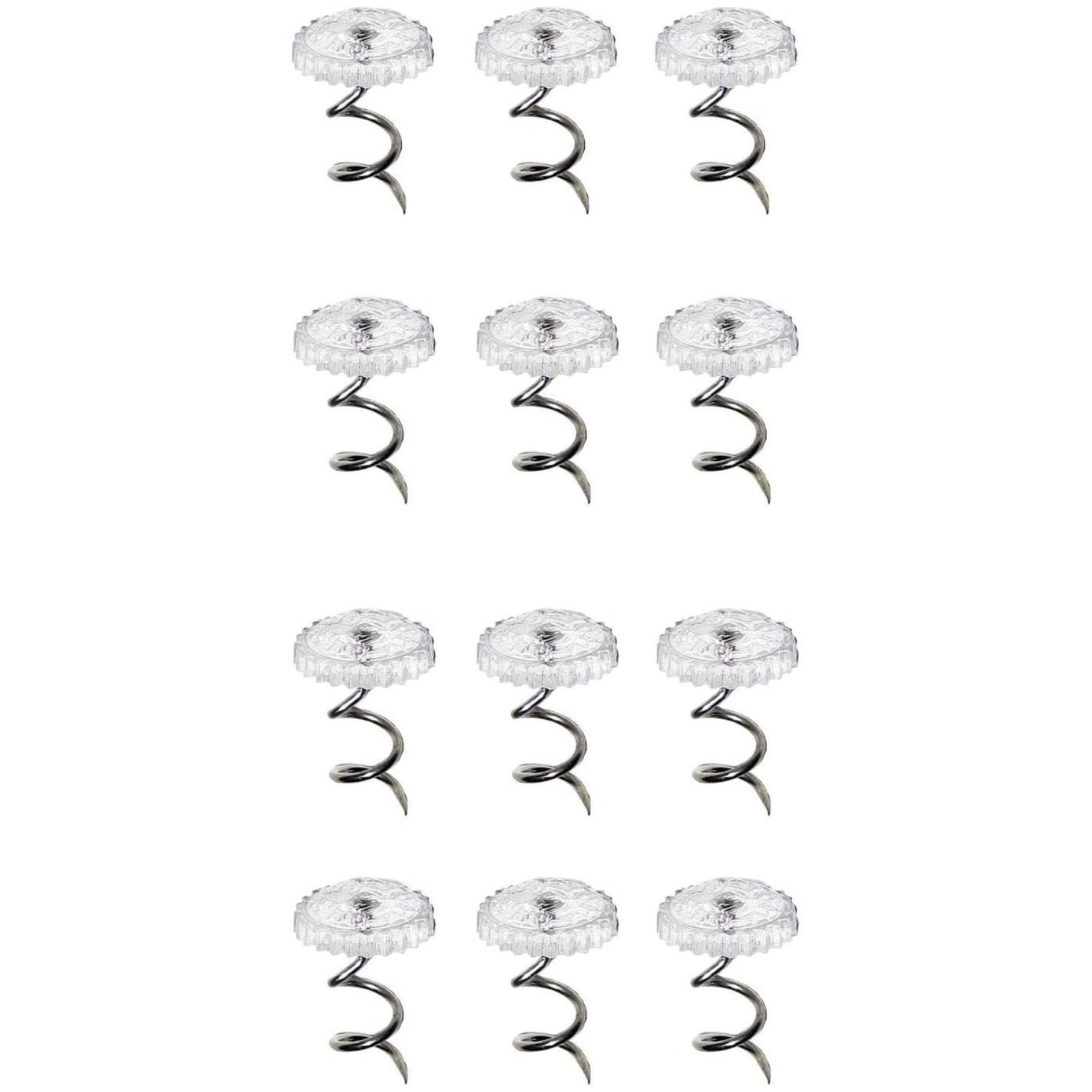 12 Bedskirt Pins with Clear Heads Twisty Fabric Pin to Hold Bed