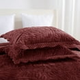thumbnail image 5 of 3 Pcs Luxury Velvet Oversized Embroidery Quilted Quilt Set  Soft and Plush Bedding Set  Includes Quilt and Shams All-Season Comforter, 5 of 8