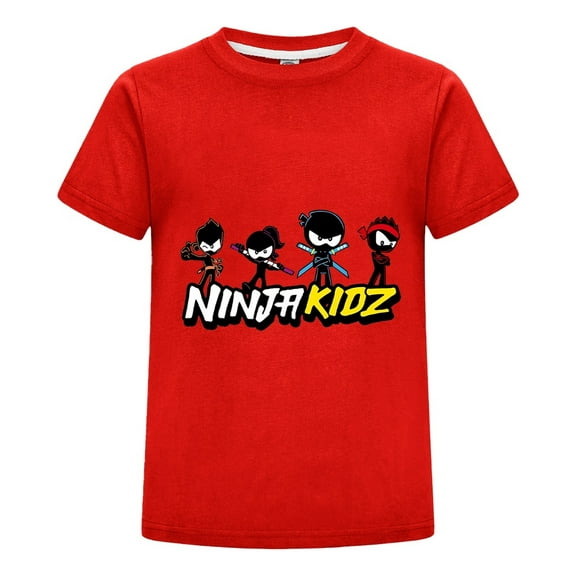 Short Sleeve Ninja Kidz Tee for Kids โ Colorful Graphic Print Shirt for Boys and Girls โ Fun Clothing Gift for Ages 3-14