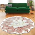 thumbnail image 1 of Floral Area Rugs Peony Flower Shape Area Rugs Non-Slip Rugs Floral Shaggy Carpet Bath Mat for Living Room Bedroom Dinning Room, Beige, 3.3'x3.3', 1 of 7