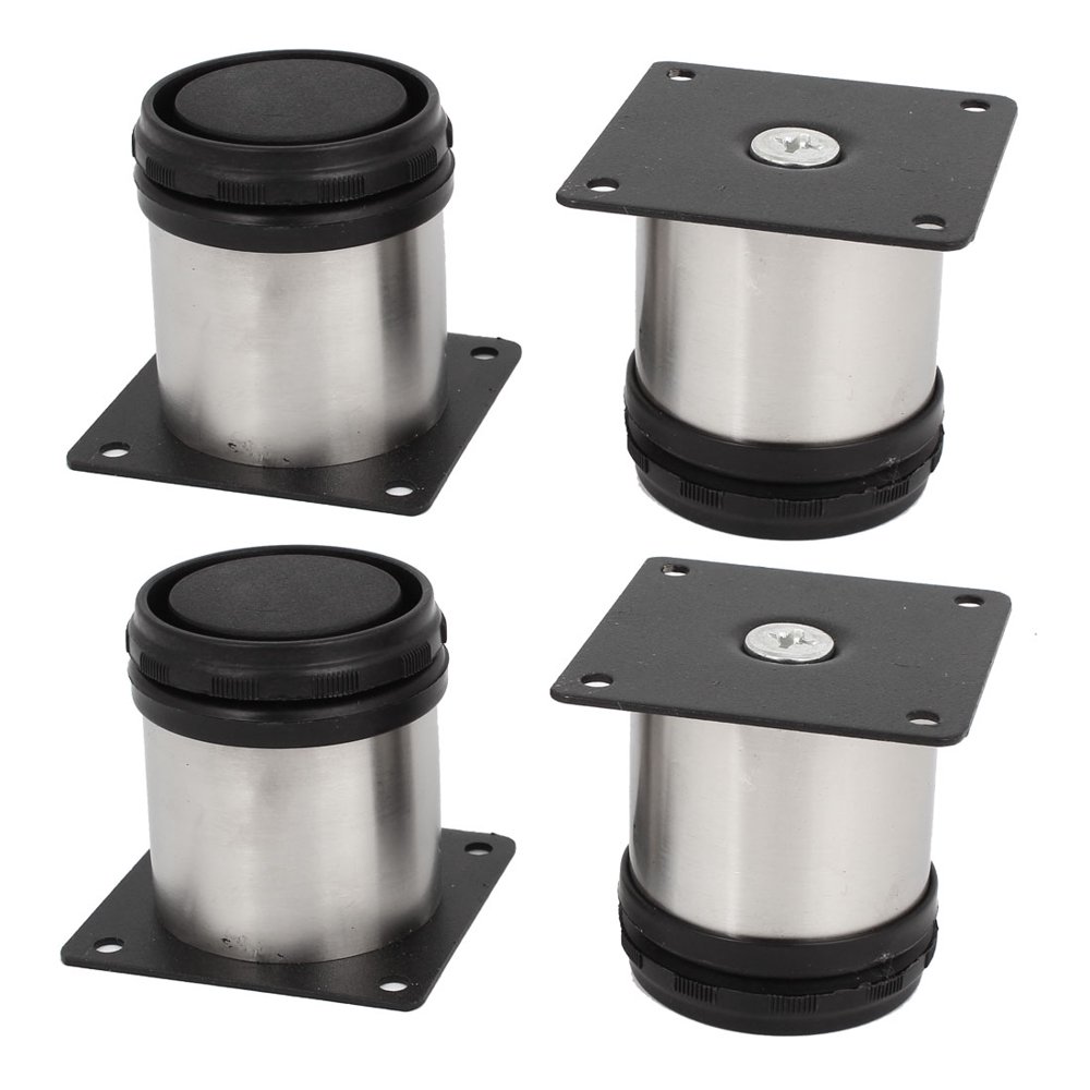 Unique Bargains 4Pack Stainless Steel Furniture Adjustable Leg Foot 2.