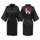 thumbnail image 1 of Batas de satén para mujer, para novia y dama de honor, con estampado en la espalda, ideal para bodas, batas de seda helada, pijamas para el hogar., 1 of 5