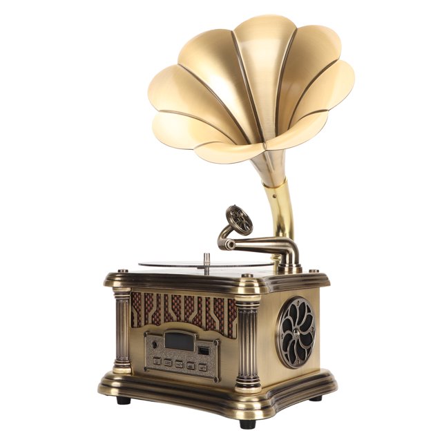 Tourne-Disque Vintage, Phonographe Rétro Chargement USB Alliage pour Chambre pour Cellulaire