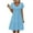 Light Blue, variant on Mikilon Summer Dresses for Women V-Neck Short Sleeve Flowy T-shirt Dress Casual Loose Sundress with Pockets