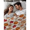 thumbnail image 7 of Full Flat Sheet Only Fall Harvest Pumpkin Retro Soft Microfiber Cooling Bedding Sheets Thanksgiving Maple Leaves Flat Bed Sheet for Hotel,Home Decor, 7 of 7