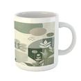 thumbnail image 3 of Ambesonne Monstera Ceramic Coffee Mug, Boho Love Mid Century Art, 11 oz, Reseda Green Taupe, 3 of 4