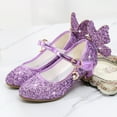 thumbnail image 5 of Toddler Little Girls Princess Cosplay Performance Shoes Sequins Wedding Party Dress Shoes Heels Mary Jane, 5 of 10