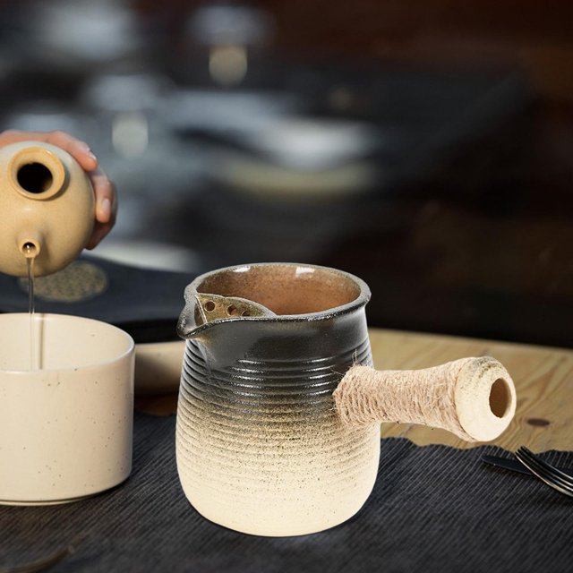 Tetera de 550ml con filtro de té, tetera de cocina, tetera de hojas de té floreciente y suelta, teteras para regalos del Día de San Valentín al aire negro beis Macarena Tetera
