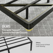 Kbun Queen Floating Bed Frame with Smart LED Lights and Charging Station, Heavy Duty Metal Platform Bed Frame, Noise-Free, Under-Bed Storage, No Box Spring Needed