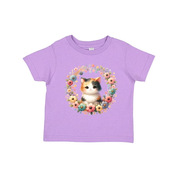Inktastic Calico Kitten Cat Lover Wreath Girls Toddler T-Shirt