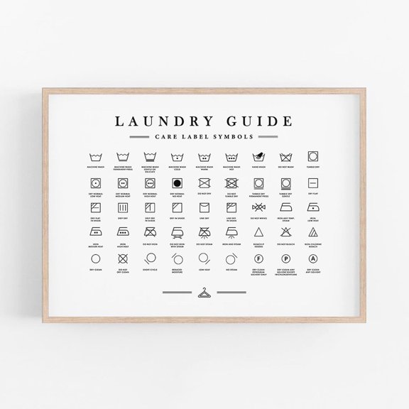 Laundry Symbols Wall Art Print, Utility Decor