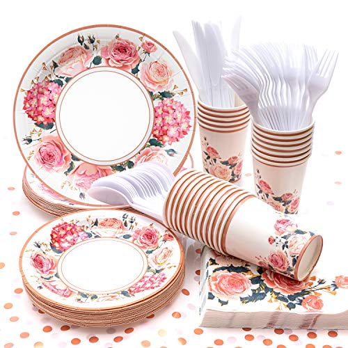 8 Flower Paper Plates Baby Shower Plates Garden Tea Party Tableware Birthday Plates Bridal Shower Floral Party Plates Flower Plates