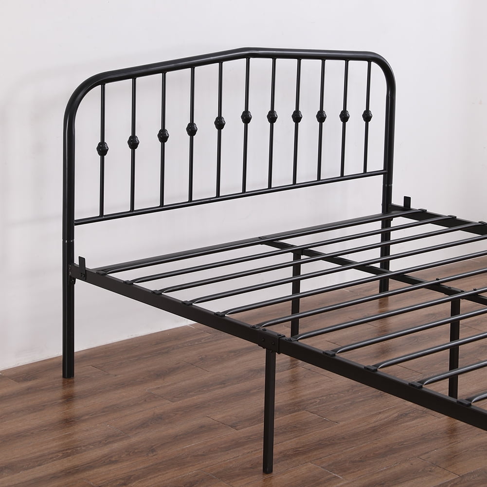 Lowestbest Single-Layer Curved Frame Bed Head and Foot Center Raised Vertical Pipe with Ball Decoration, Full Iron Bed (Black) Lowestbest Single-Layer Curved Frame Bed Head and Foot Center Raised Vertical Pipe with Ball Decoration, Full Iron Bed (Black)