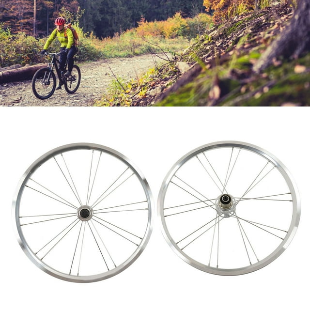 20 Inch Mountain Bike Wheelset, Bicycle Wheel Set Silver With Quick Release Skewer For Stable Riding
