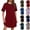 Red, variant on POIUYTR Women Casual Loose Pajama Dress Summer Comfy Crewneck Short Sleeve Pj T-shirts Dress Trendy Soft Solid Color Nightdress