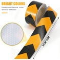 thumbnail image 2 of 10cm x 5cm Reflective Tape Waterproof Reflective Tape Warning Tape Sticker Safety Tape Visible Warning Tape for Vehicles Trailers Boats Trucks Black and Yellow, 2 of 5