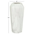thumbnail image 3 of DecMode 14" Faux Marble White Ceramic Vase, 3 of 9