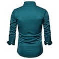 thumbnail image 4 of Fesfesfes Long Sleeve Shirt Men Lace Slim Fit Solid Long Sleeve Turndown Pullover Shirts Tops Blouse Sale Items, 4 of 4