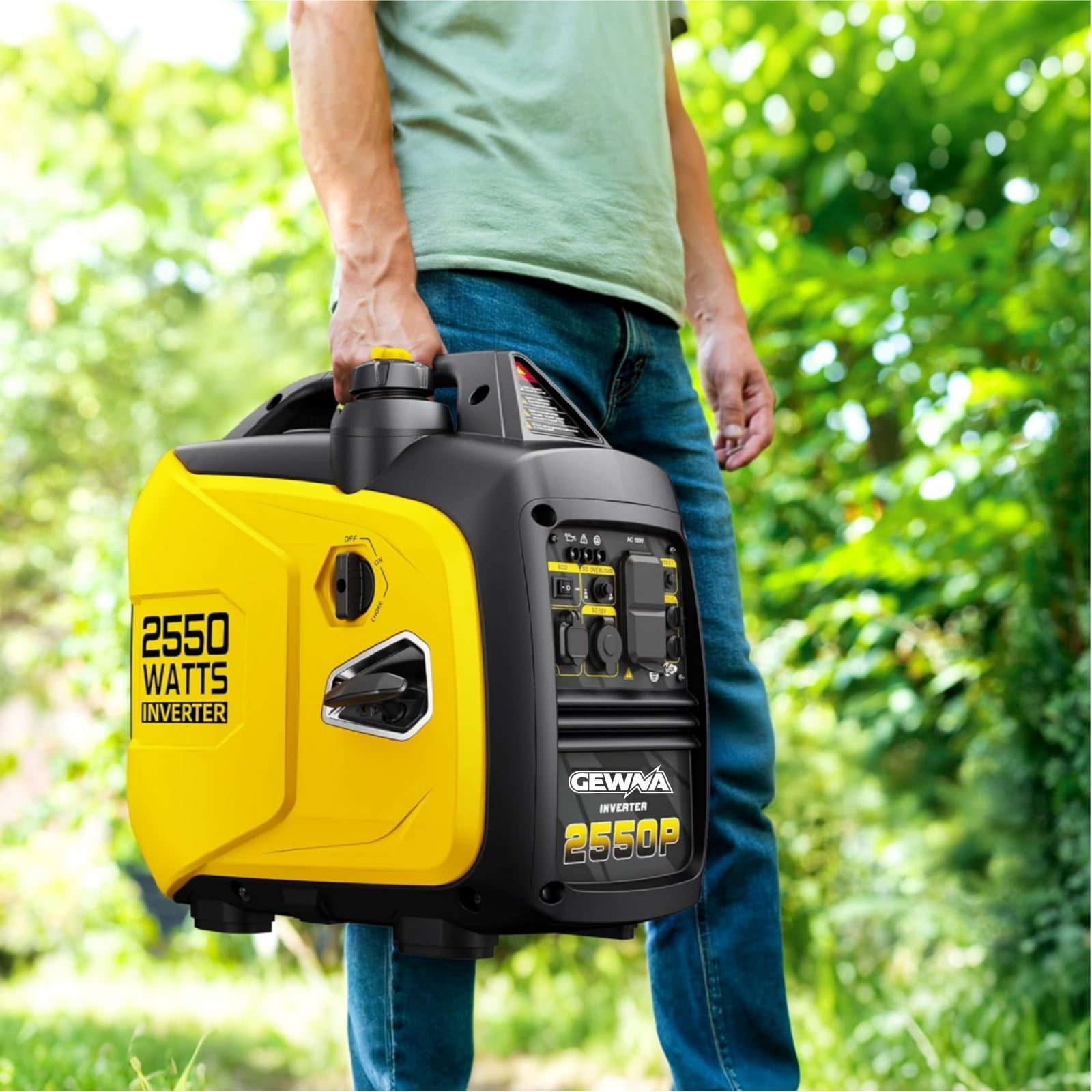 Gewna 2550W Gas Inverter Generator,Portable & Quiet,Low Oil for Home Use, Camping, Outdoor,Yellow