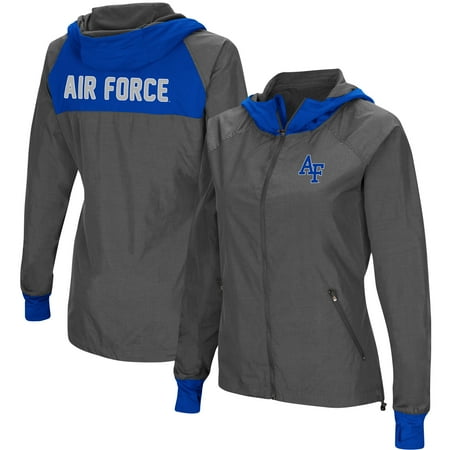 - Air Force Falcons Colosseum Backside Hooded Full-Zip Windbreaker Jacket - Charcoal/Royal