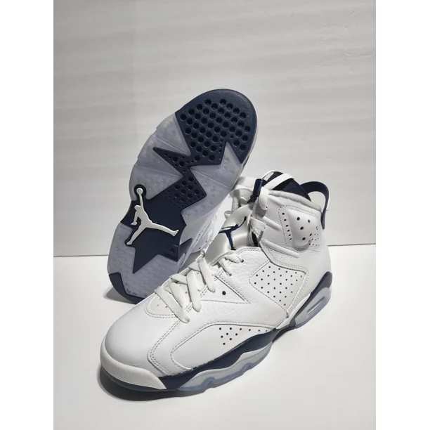 Ni - ke New 2022 Air Jordan 6 Retro Shoes Midnight Navy White Men's Size 8.5 [CT8529 141