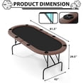 thumbnail image 3 of 8 Player Oval Poker Game Table, 82" Poker Tables with Collapsible Legs, Padded Rails & Cup Holders, Portable Poker Table for Texas Holdem Poker and Blackjack, 3 of 8