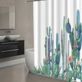 thumbnail image 3 of Tropical Cactus Shower Curtains Cactus Flowers Blossom Bath CurtainWaterproof Fabric Bathroom Curtain 72x72in with 12 Hooks, 3 of 7