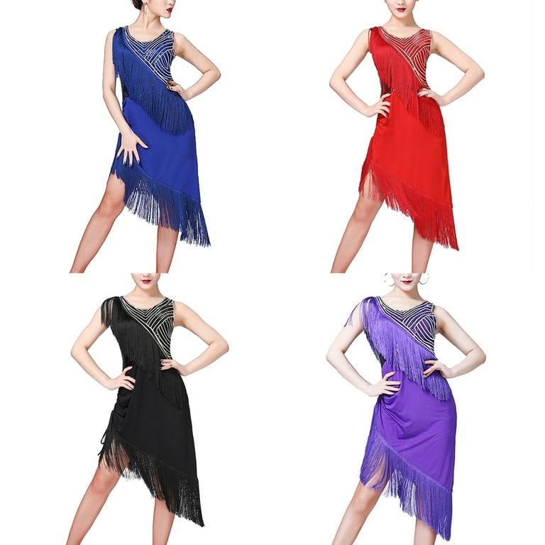 Latin Fringe Dress - Fringed Dance Dresses & Gowns for Performers