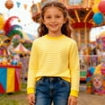 thumbnail image 5 of WOYY Boys Striped Sweatshirt Casual Crew Neck Pullover Unisex Kids Soft Top, Sizes 3-14, 5 of 5