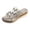 Silver, variant on Womens Slide Sandals Glitter Wedge Espadrilles Elegant Floral Rhinestone Strappy Slip on Summer Dress Shoes Casual Beaded Platform Beach Shoes Black Size 6