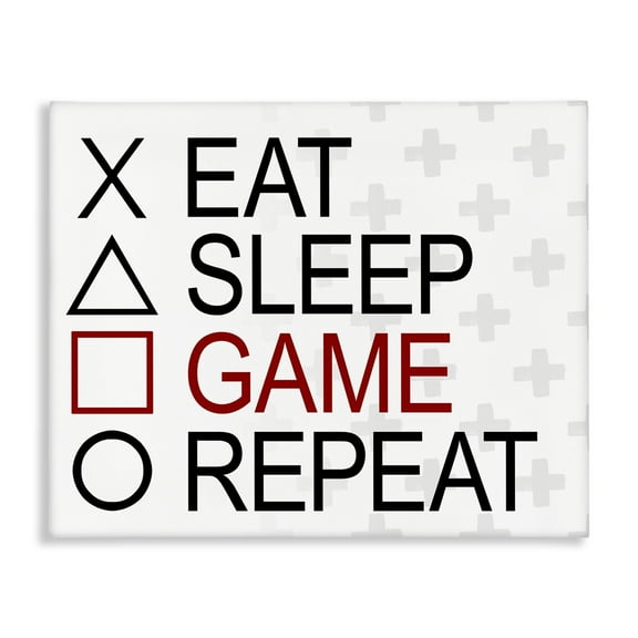 Stupell Industries Gamer Button Shapes Entertainment Painting Wrapped Canvas Art Print Wall Art, 20 x 16