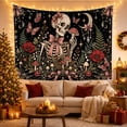 thumbnail image 3 of Stylized Human Skeleton With As Its Main, Spooky Gothic for Gothic Decor Fans, Dark Art Decor Room Accent, Halloween Gift, Tapestry Wall Hanging for Bedroom and Dorm, 3 of 7