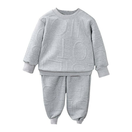 

LAJPXKHY Baby Clothes for Girls Fall Long Sleeve Crewneck Pullover Tops Elastic Waist Pants Unisex Boys Outfits