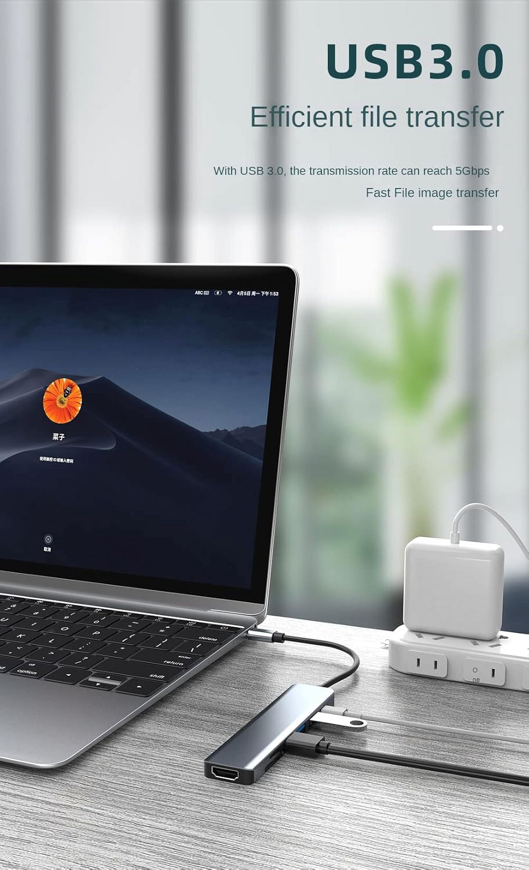 XIHAMA USB Hub OTG Type C 7 in 1 Hub 4K HDMI USB2.0 5Gbps USB3.0 Micro SD/TF Card Reader 100w PD Fast Charging Hub Hub USB Type C Support OTG Technology
