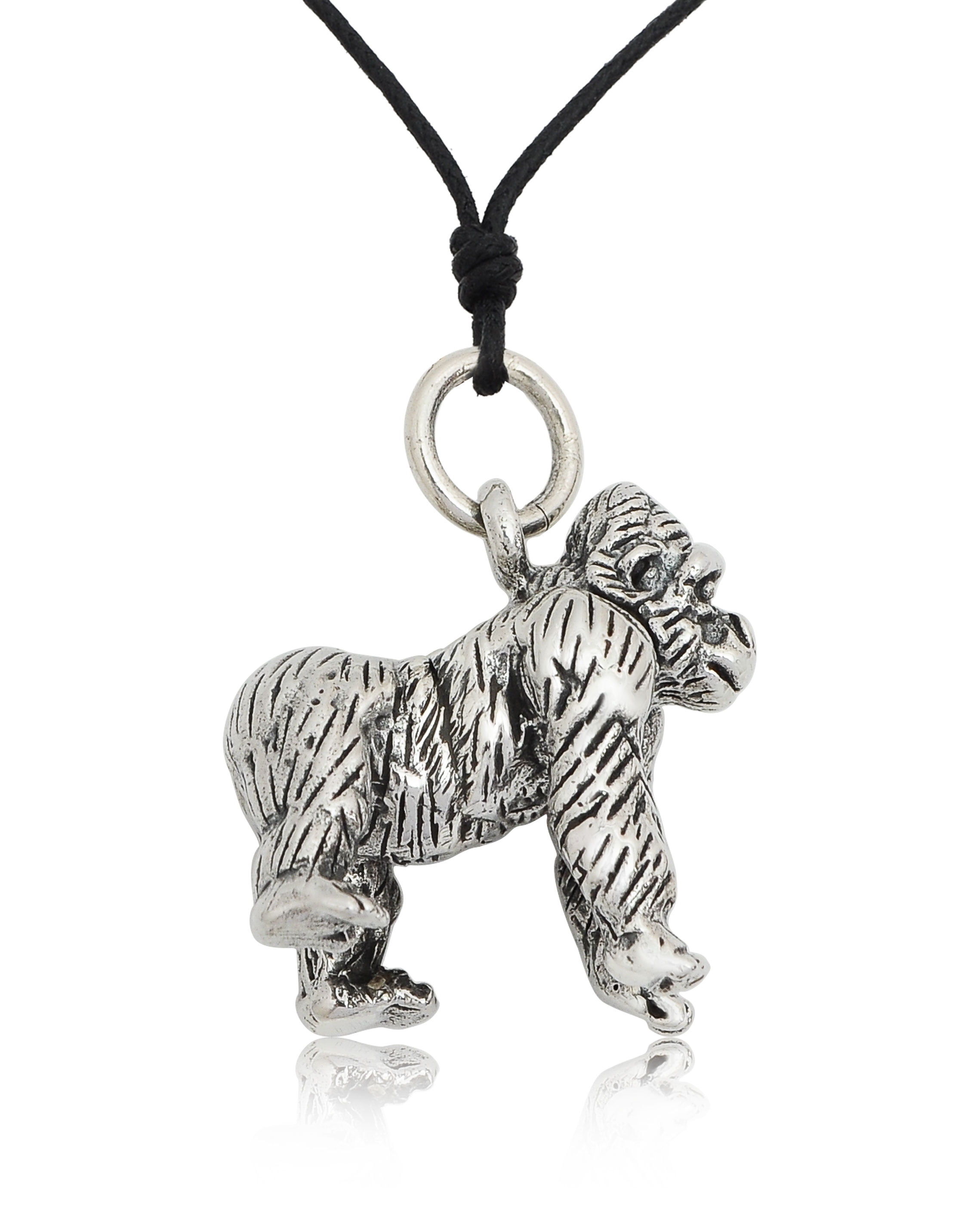 Vietsway Silverback Gorilla 92.5 Sterling Silver Charm Necklace