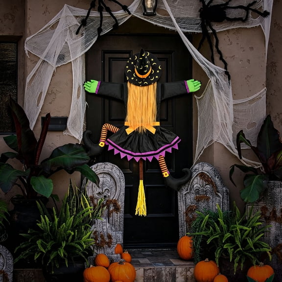 Halloween Savings Halloween Decorations Solar Witch Large Crashing Witch into Tree Outdoor Decor Lighted Flying Witch for Tree Yard Patio Porch Outdoor Decoration Halloween Decorations indoor Outdoor