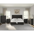 thumbnail image 4 of Merluxy 5 Piece Farmhouse Bedroom Set, Full Bed Frame with 49" Fluted Headboard, 2 Dressers, 2 Drawer Nightstand with Charging Stand, Black, 4 of 7