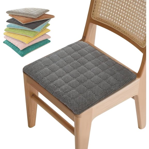 BH-JJSMGS Memory Foam Square Seat Cushion 12x12in , 16x16in , 18x18in , 20x20in for Kitchen, Dining, Office Chairs, or Car, Non Slip Square Chair Cushion Chairs Pads with Removable Cover