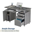 thumbnail image 6 of Techni Mobili Complete Adult Computer Workstation with Cabinet and Drawers, 30" H, Gray RTA-4985-GRY, 6 of 13