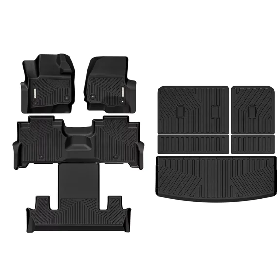 RVNI Floor Mats for 2018-2025 Ford Expedition 7-Seater Anti-Slip Back Seat Protector All Weather Trunk Mat with Backrest