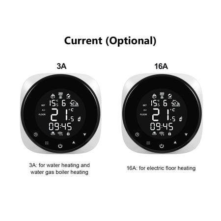 Rupoun Wifi Smart Thermostat Digital Temperature Controller APP Control LCD Touch Screen Energy Saving Electric Floor Heating 16A 3.66 inches / 9.3 cm