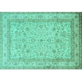 thumbnail image 1 of Ahgly Company Indoor Rectangle Persian Turquoise Blue Traditional Area Rugs, 7' x 9', 1 of 4