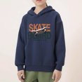 thumbnail image 2 of Zpanxa Children's Skate Theme Hooded Sweatshirt Brushed Fleece with Kangaroo Pocket for Urban Fashion 4-14 Years, 2 of 7
