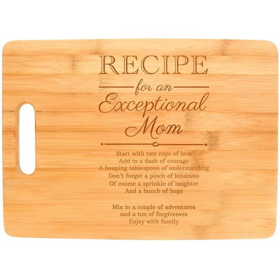 ThisWear Mothers Day Gifts for Mom Recipe for an Exceptional Mom Mother Day Gifts Birthday Gifts for Mom Unique Gifts for Mom Big Rectangle Bamboo Cutting Board