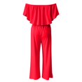 thumbnail image 4 of Riforla Summer and Spring Women's One Line Shoulder Fashion Temperament off The Shoulder Jumpsuit Jumpsuits for Women Red S, 4 of 5