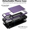 thumbnail image 5 of Case Compatible with iPhone 15 Pro Max with Card Holder+Screen Protector+Camera Cover Dual Layer Shockproof Protective Hidden Card Slot Sliding Wallet Case for iPhone15 ProMax 6.7'' GreyPurple, 5 of 13