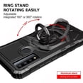 thumbnail image 7 of Ring Kickstand Phone Case for Moto G 5G 2022 w/Tempered Glass Screen Protector for Car Mount Hybrid Hard Shockproof Case - Black, 7 of 7