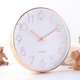 thumbnail image 2 of Reloj de pared digital redondo y silencioso de 30 cm, decorativo, para sala de estar y dormitorio (oro rosa)., 2 of 5
