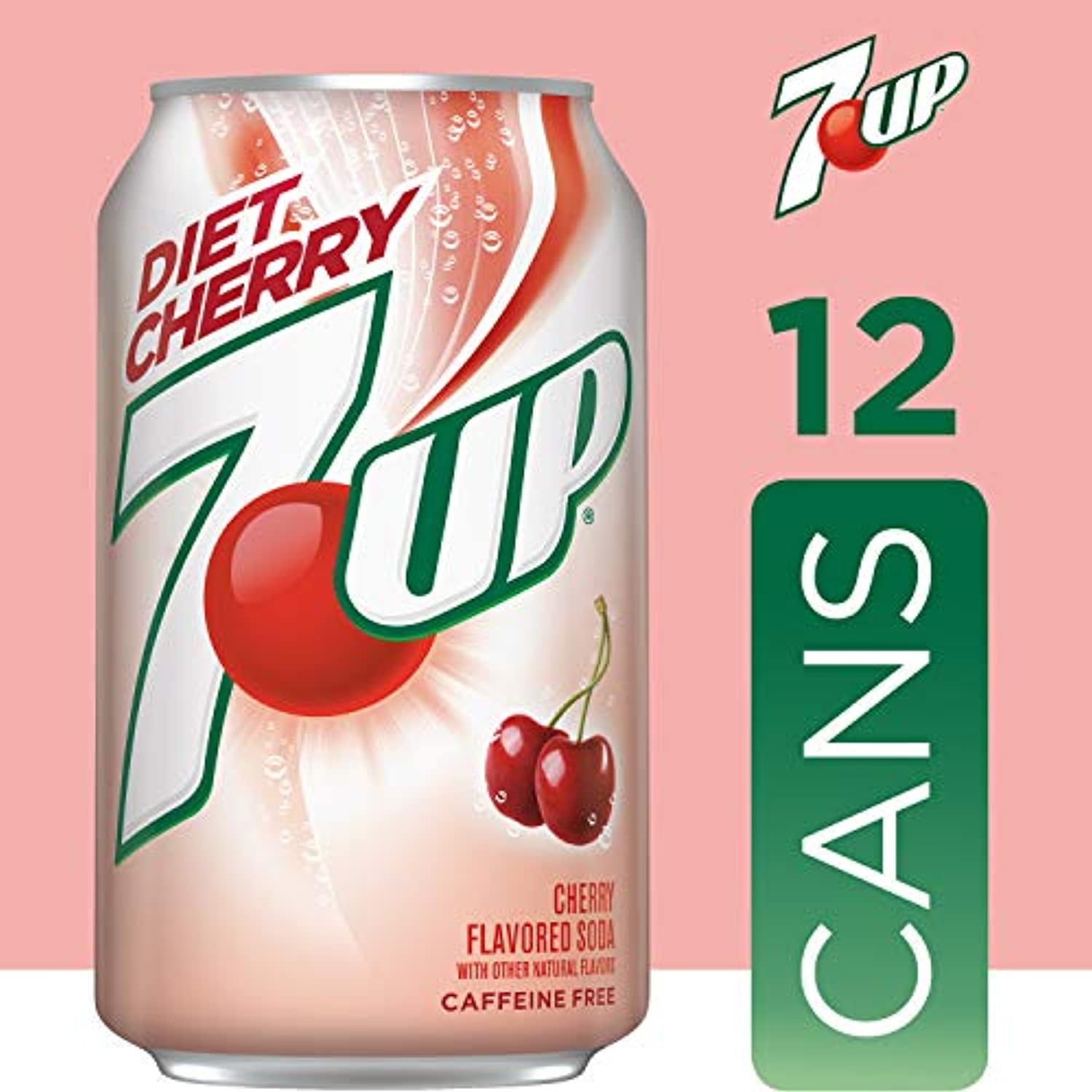 (2 pack) 7Up Diet Cherry Flavored Lemon Lime Soda, 12 Fl Oz (Pack Of 12)
