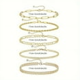 thumbnail image 4 of VOLALO 5pcs/set Stylish and Versatile 14K Gold Plated Bracelets Set for Women - Clavicle Chain, Cuba Link, Herringbone, Twisted Rope - Perfect Jewelry Gift, 4 of 5